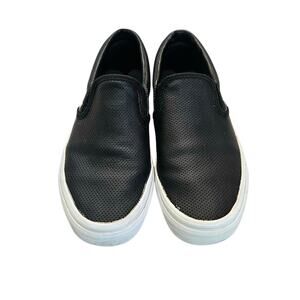 Vans Classic Women's Black Perforated Slip-On Shoes SZ 7.5